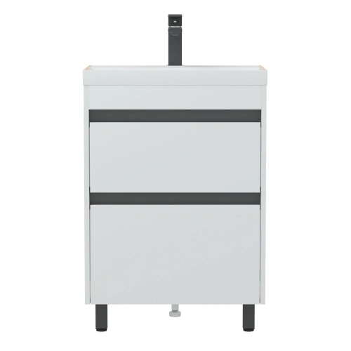 Тумба напольная Corozo Некст 60 Z2, белый матовый, с раковиной Classica Slim 60 от магазина Vanna-Vanna.ru!