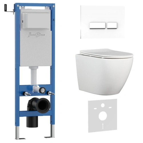 Комплект 3в1 IBERICA BLANCA инсталляция SILENCIO MINI, унитаз BILBAO ALTO белый, кнопка смыва CRYSTAL-R белый глянцевый (IB.001M.BLA.231.2210) от магазина Vanna-Vanna.ru!