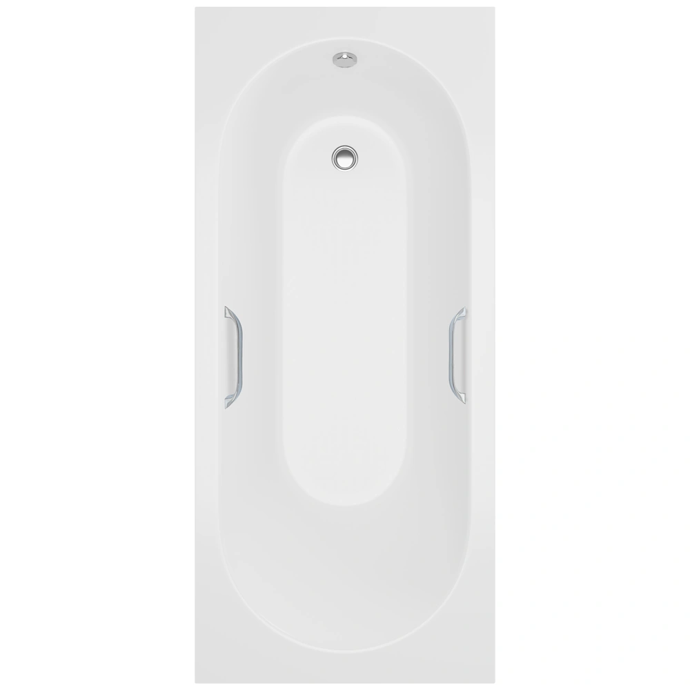 Ванна из литьевого мрамора Delice Bravo 160х70 матовая с ручками Хром DLR330033R-M