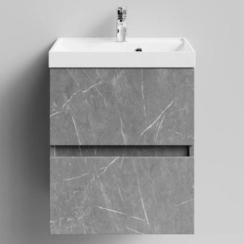 Тумба с раковиной Vod-ok Бест 50  подвесная, Мрамор Серый софт тач от магазина Vanna-Vanna.ru!