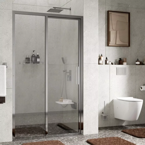 Душевая дверь WasserKraft Lopau 32S05L 120 в нишу, распашная, прозрачное стекло, хром от магазина Vanna-Vanna.ru!