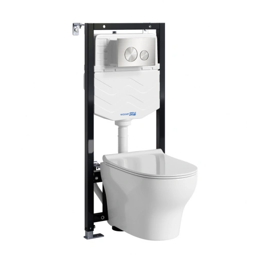 Унитаз подвесной WasserKRAFT 10TLT.010.ME.BN02.H001 с инсталляцией и кнопкой, белый от магазина Vanna-Vanna.ru!