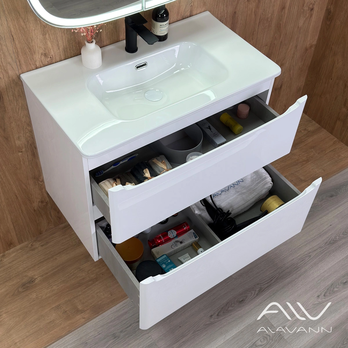 Тумба с раковиной подвесная Alavann Rado 80 белый от магазина Vanna-Vanna.ru!