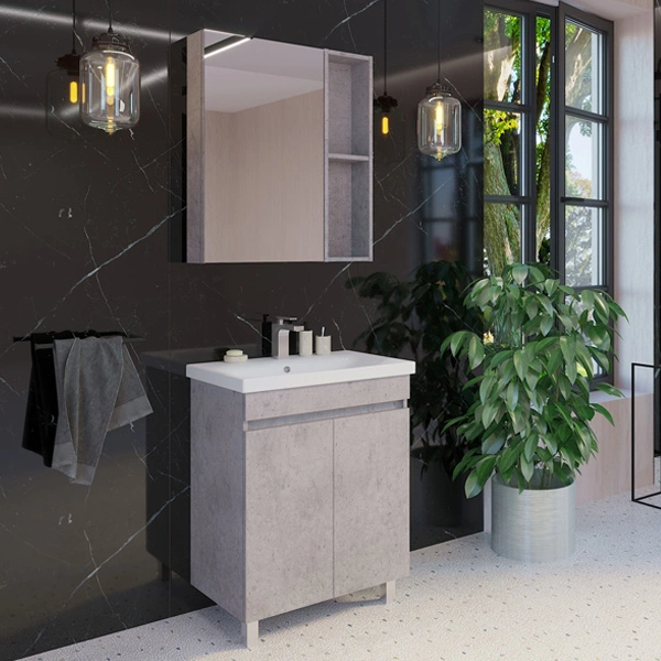 Зеркало-шкаф Comforty Осло-70 бетон светлый от магазина Vanna-Vanna.ru!
