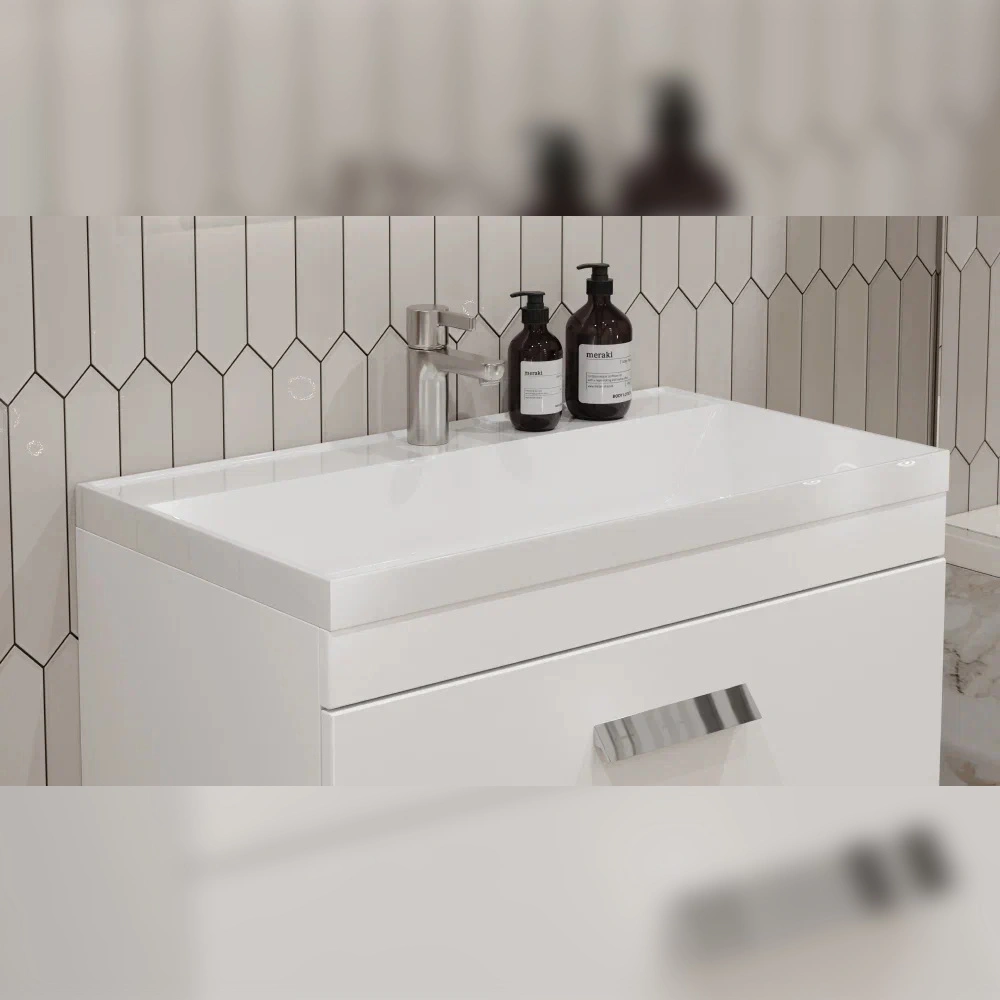 Тумба с раковиной напольная Velvex Orlando tn.ORL.CLA.80.2Y белый матовый, 80 см от магазина Vanna-Vanna.ru!