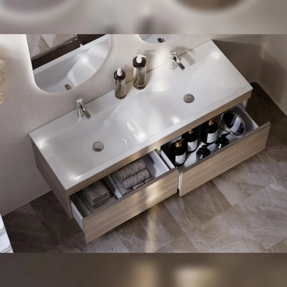 Тумба с раковиной подвесная Velvex Pulsus tp.PUL.PUL.140.2Y дуб сонома, 140 см от магазина Vanna-Vanna.ru!