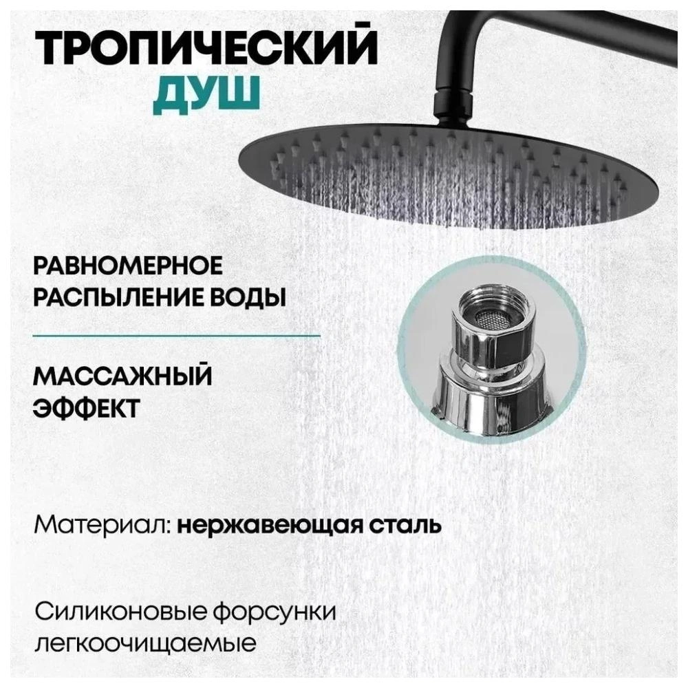 Душевая система Grocenberg GB7099BL, черный от магазина Vanna-Vanna.ru!
