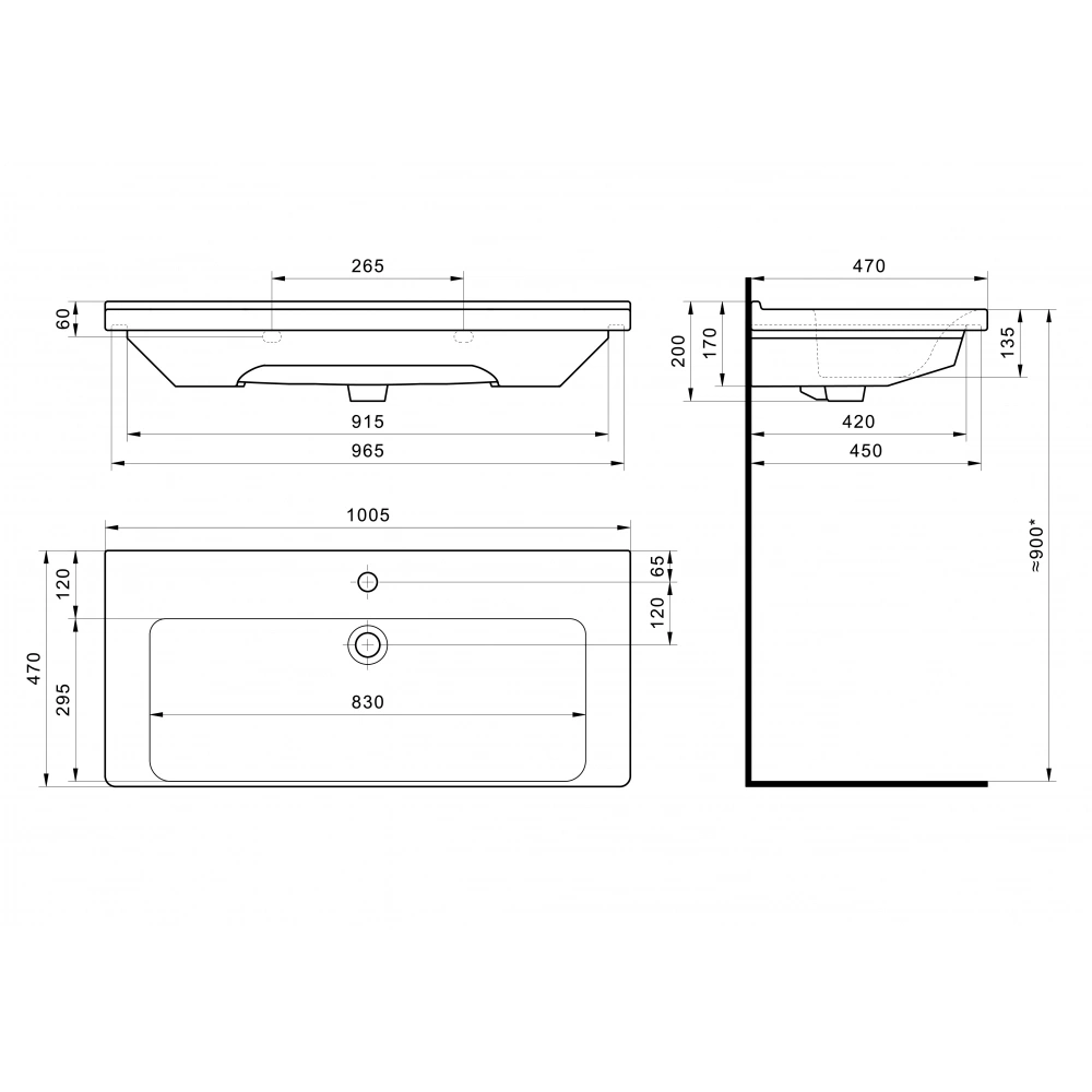 Тумба напольная SanStar Riana 100 с раковиной Миранда 100, белая от магазина Vanna-Vanna.ru!