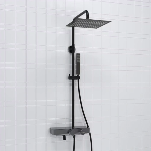 Душевая стойка WasserKraft A114.162.218.CB Thermo черный Soft-touch