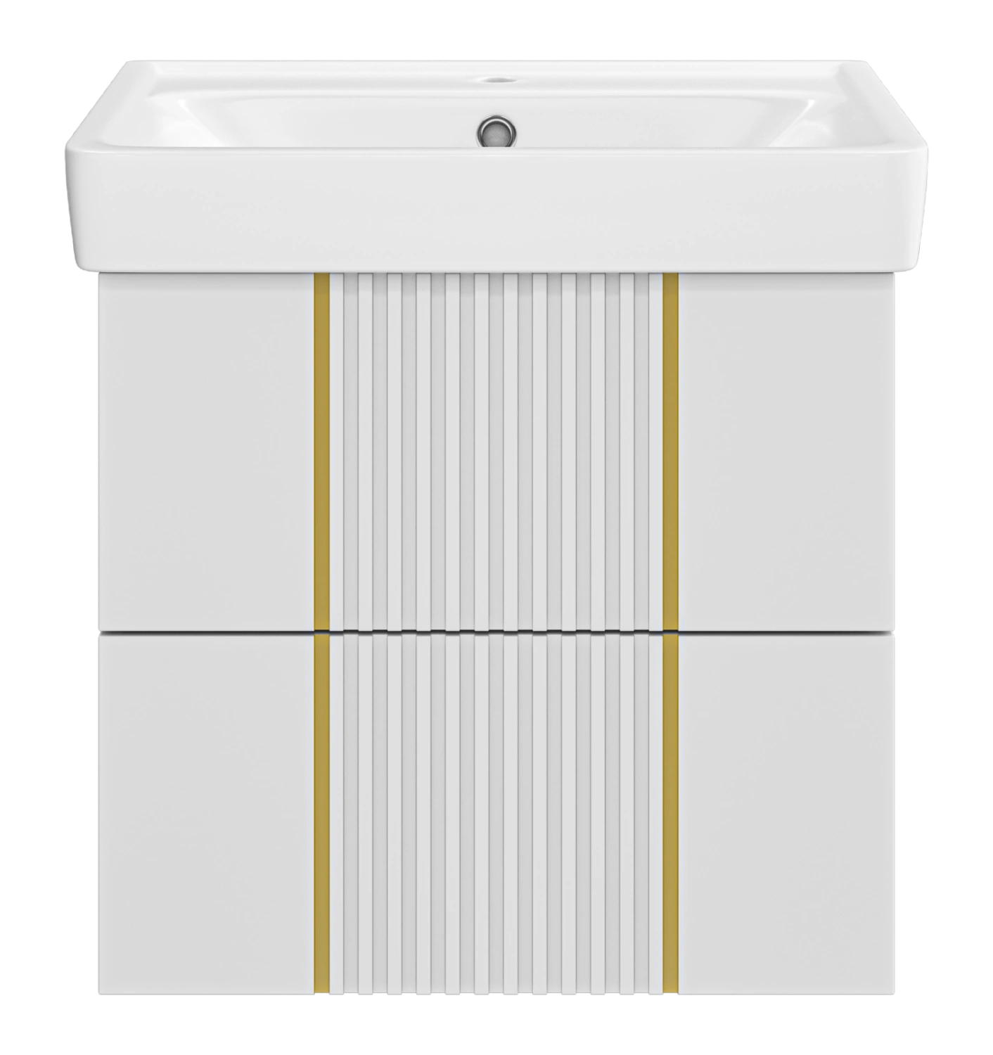 Тумба с раковиной Brevita Vega 60 подвесная, белый/патина золото от магазина Vanna-Vanna.ru!