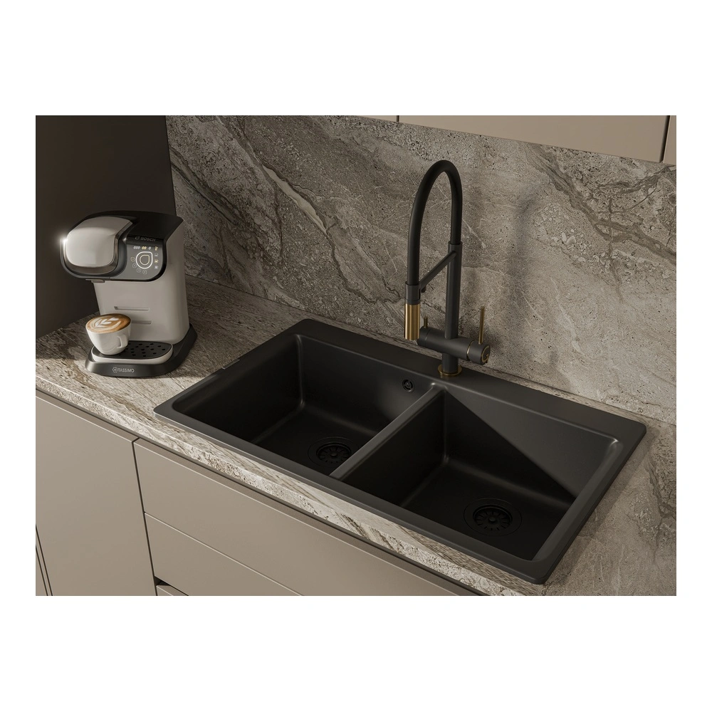 Смеситель для кухни с подключением фильтра Rivelato Adria 1523517, антрацит/золото от магазина Vanna-Vanna.ru!