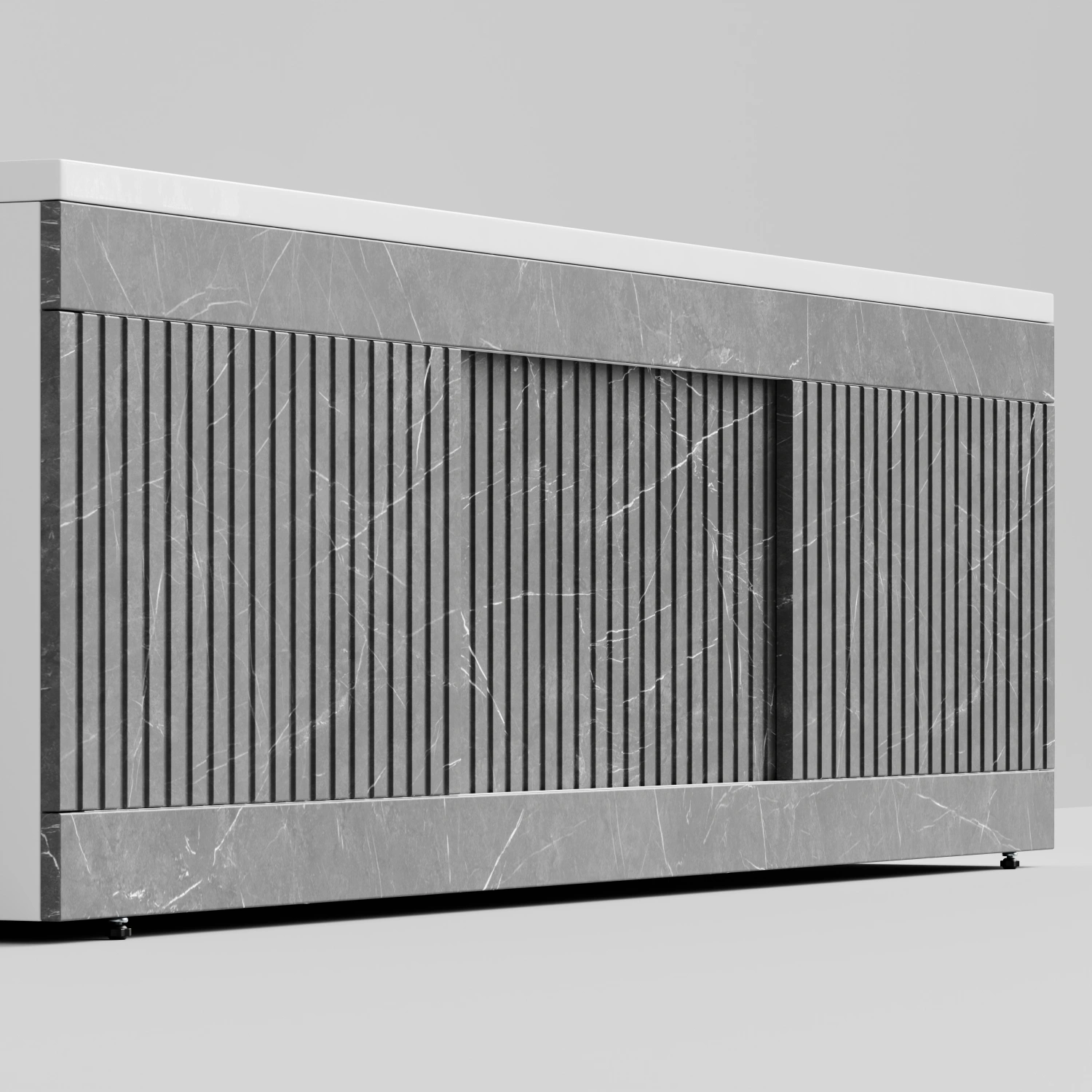 Экран под ванну Vod-ok Тач 180 раздвижной Мрамор Серый софт тач от магазина Vanna-Vanna.ru!