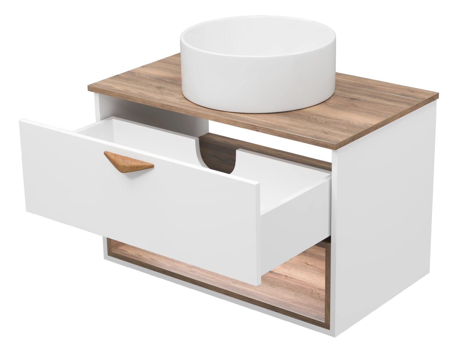 Тумба с раковиной Brevita Bergen 80 с подсветкой подвесная, белый от магазина Vanna-Vanna.ru!