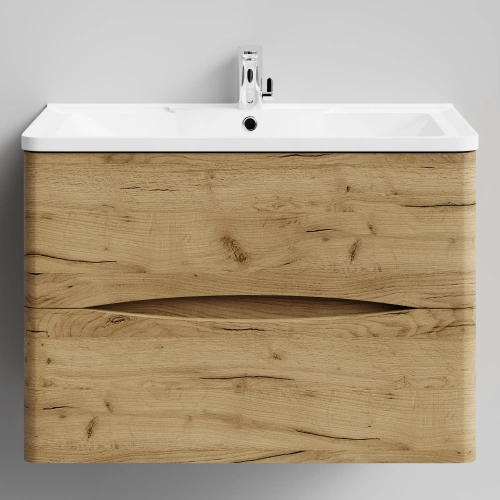 Тумба с раковиной Vod-ok Адель 80 подвесная, Дуб Тортуга от магазина Vanna-Vanna.ru!