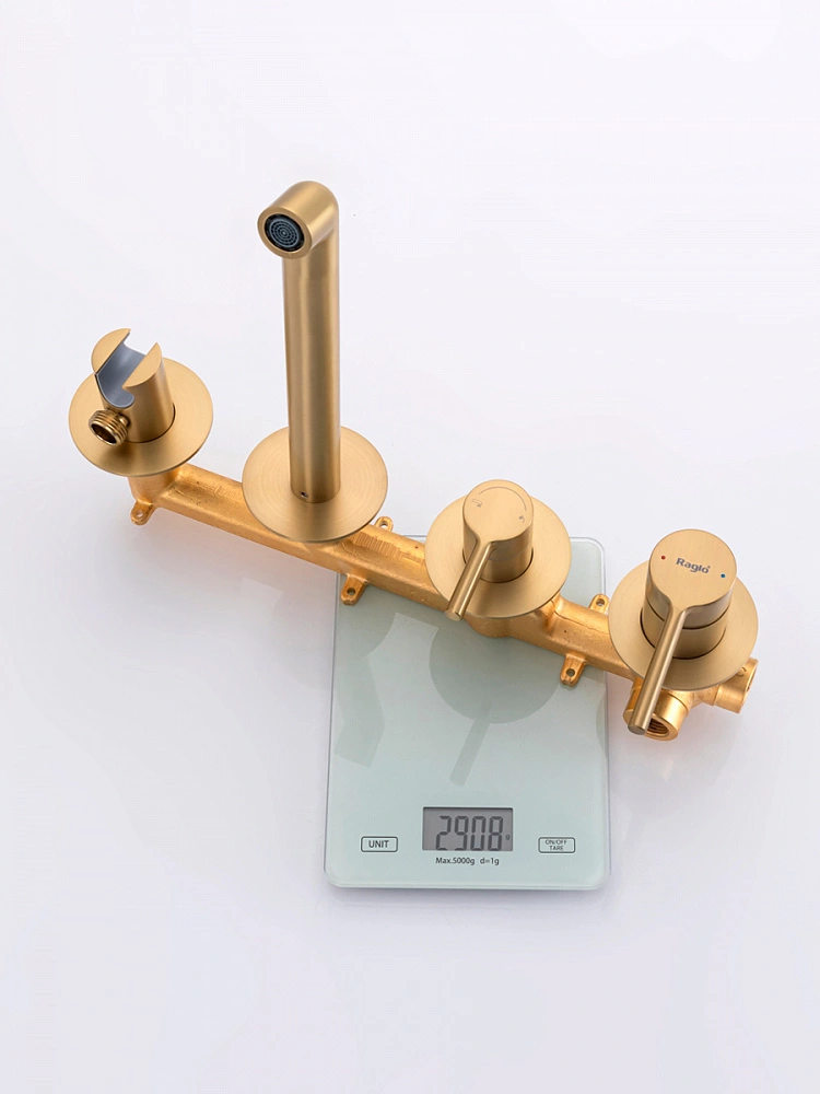 Смеситель для ванны встраиваемый Raglo R20.32.03, золотой сатин