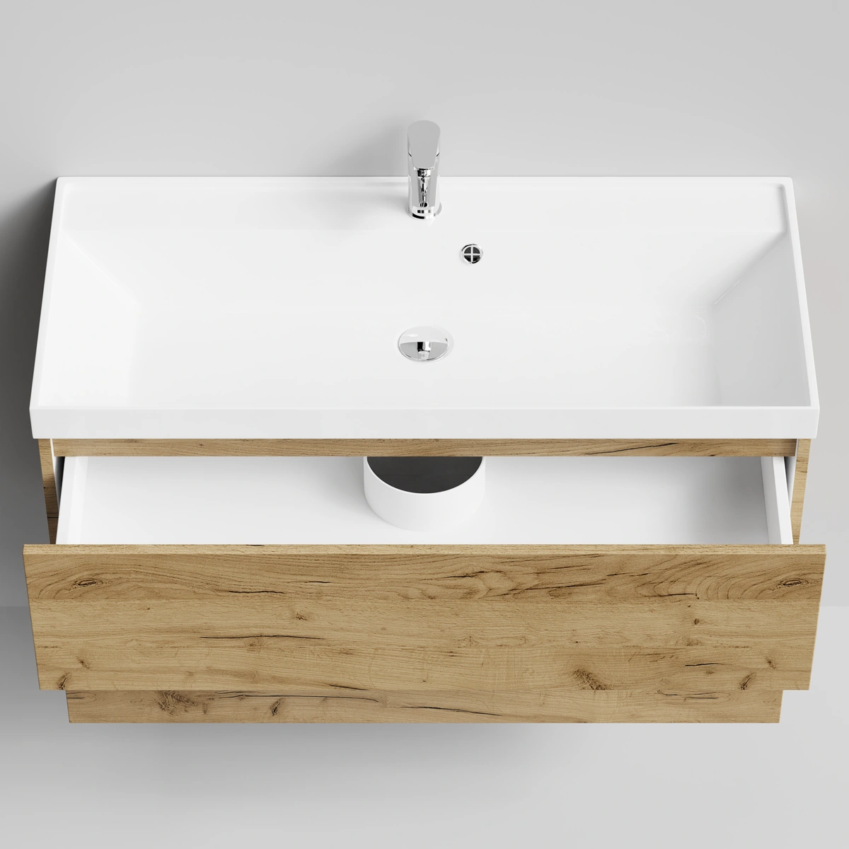 Тумба с раковиной Vod-ok Бест 100  подвесная, Дуб Тортуга от магазина Vanna-Vanna.ru!