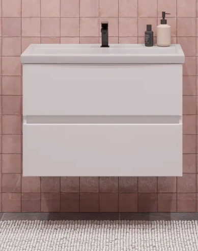 Тумба подвесная SanStar Велья 70 с раковиной Фостер 70, белая