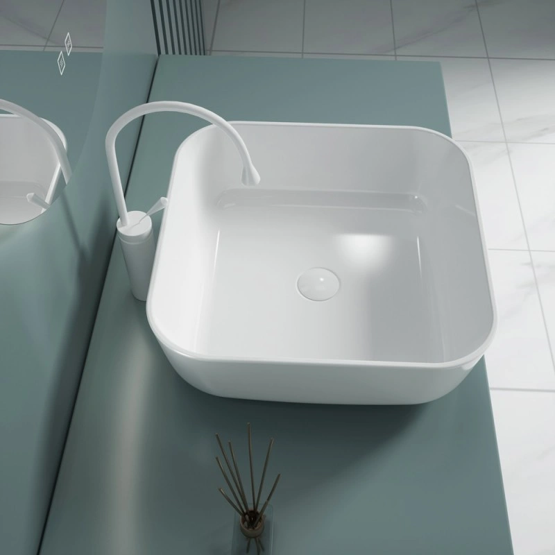 Раковина накладная Esbano ERCINA-N (white) 385x385x140 от магазина Vanna-Vanna.ru!