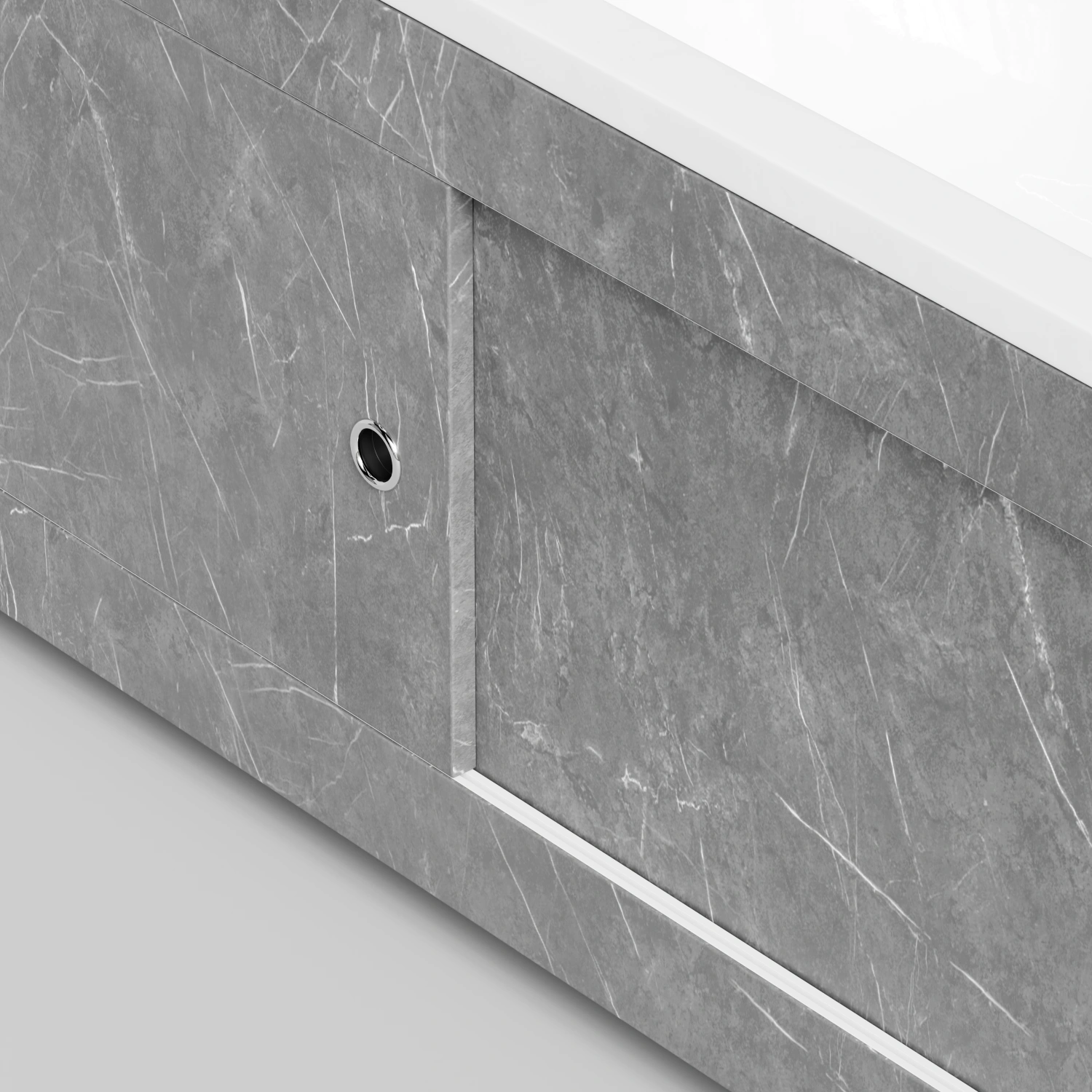 Экран под ванну Vod-ok Купе 180 раздвижной Мрамор Серый софт тач от магазина Vanna-Vanna.ru!