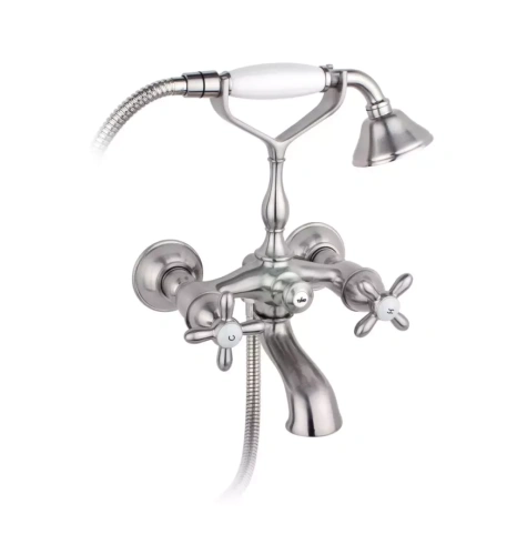 Смеситель для ванны с душем Timo Ritz 0144Y silver cross хром от магазина Vanna-Vanna.ru!