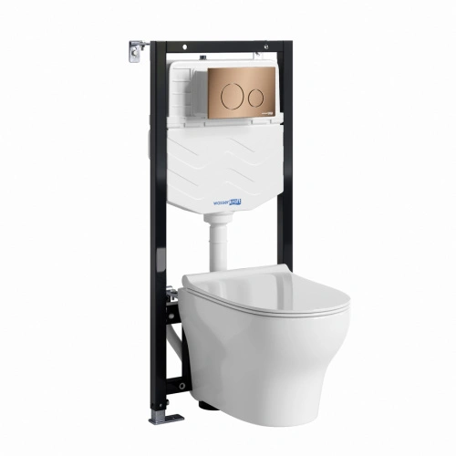 Унитаз подвесной WasserKRAFT 10TLT.010.ME.RG02.H001 с инсталляцией и кнопкой, белый от магазина Vanna-Vanna.ru!