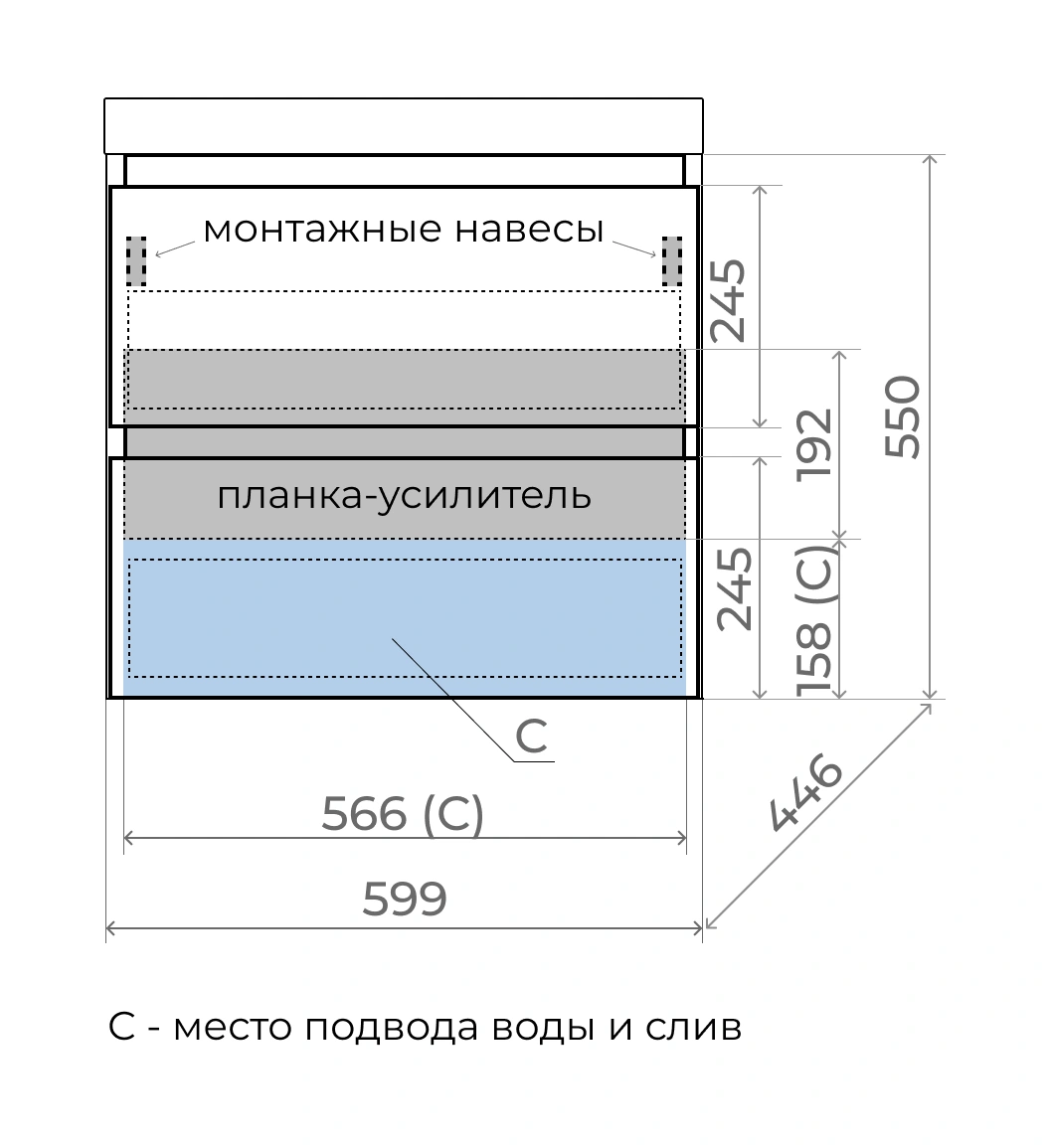 Тумба подвесная Style Line Манхэттен 60 Эмаль, с раковиной Asti 60 кварц/жасмин, олива от магазина Vanna-Vanna.ru!