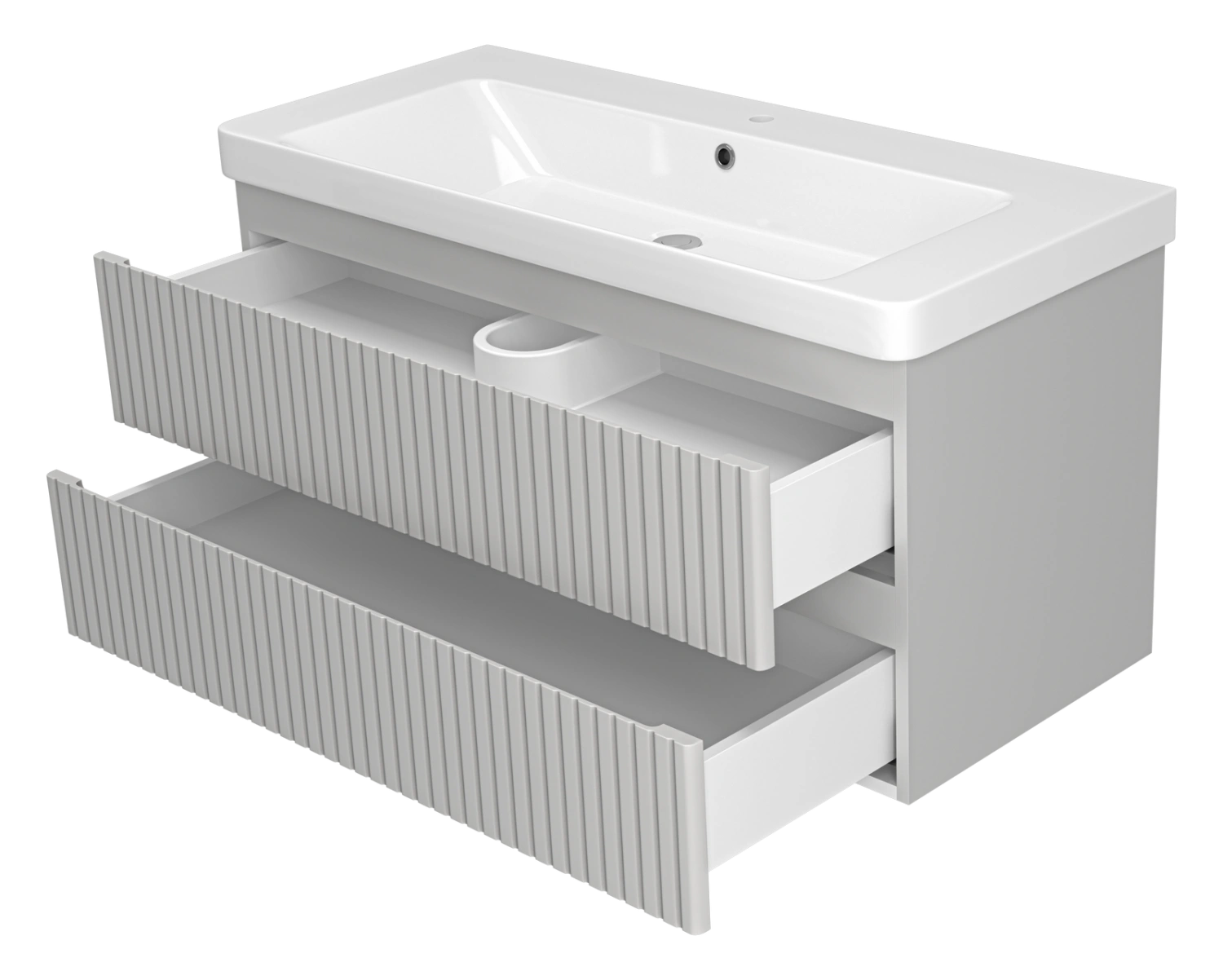 Тумба с раковиной Brevita Victory 105 подвесная, серый шелк от магазина Vanna-Vanna.ru!