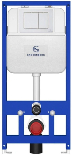 Инсталляция для унитаза с кнопкой для смыва Grocenberg GS3050-KP3080W белый от магазина Vanna-Vanna.ru!