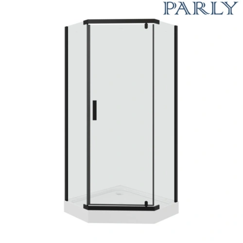 Душевой уголок PARLY ZPE911BF 90х90х192 пятиугольная, с поддоном, прозрачное стекло, черный от магазина Vanna-Vanna.ru!