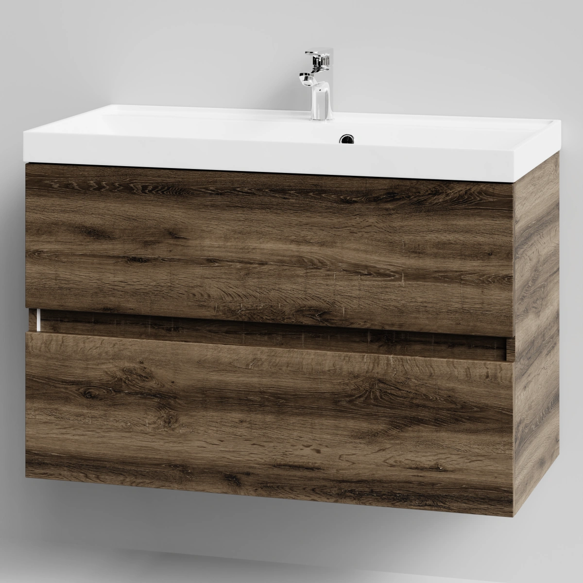 Тумба с раковиной Vod-ok Бест 90  подвесная, Дуб крымский коричневый от магазина Vanna-Vanna.ru!