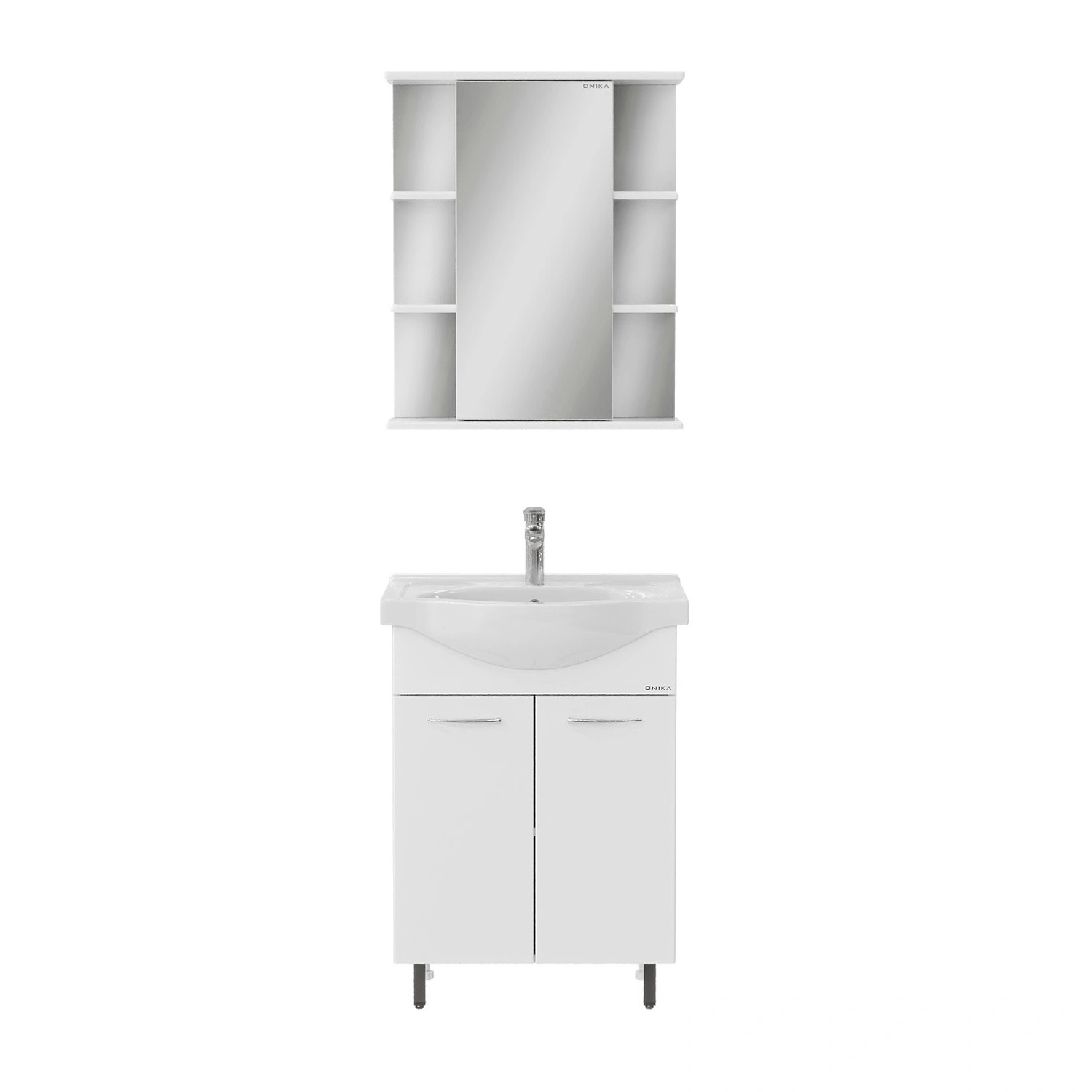 Зеркало-шкаф Onika Глория 55.00 L/R универсальное, белый