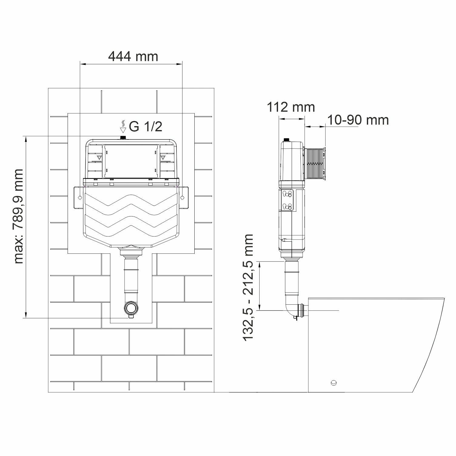 Смывной бачок WasserKraft Aller 10TLT.031.ME.RG02 скрытого монтажа, с кнопкой розовое золото от магазина Vanna-Vanna.ru!