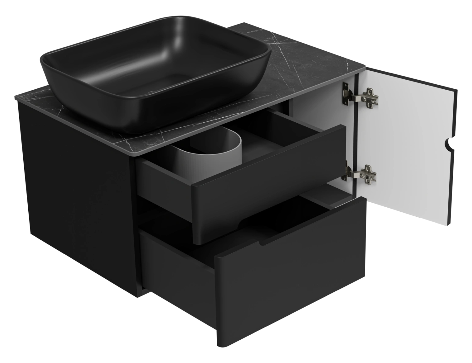 Тумба с раковиной Misty Роял 80 подвесная, черный от магазина Vanna-Vanna.ru!