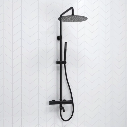 Душевая стойка WasserKraft Elbe A288.160.217.BM Thermo черный Soft-touch