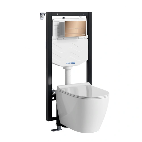 Унитаз подвесной WasserKRAFT 56TLT.010.ME.RG04.H002 с инсталляцией и кнопкой, белый от магазина Vanna-Vanna.ru!