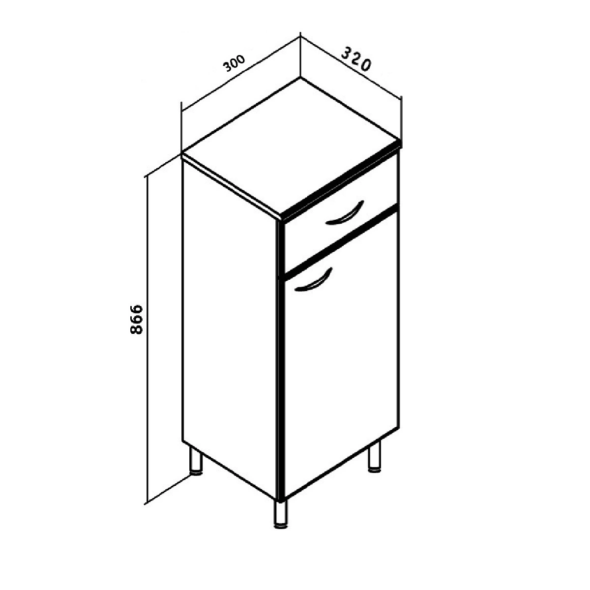 Тумба-комод Runo 30 R, белый от магазина Vanna-Vanna.ru!