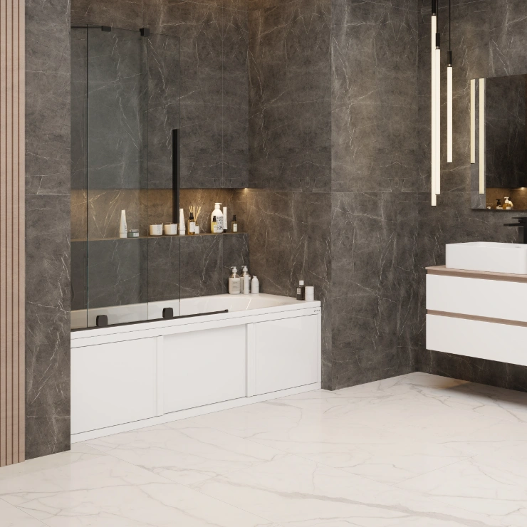 Экран под ванну Onika Одио 130 раздвижной белый от магазина Vanna-Vanna.ru!