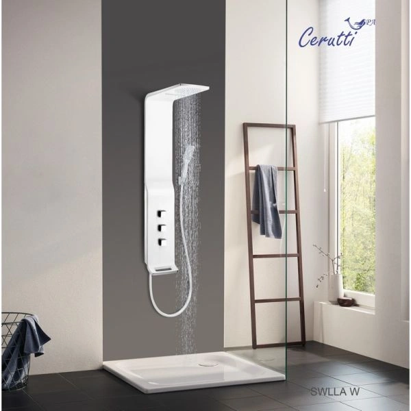 Душевая панель Ceruttispa SELLA W CT8988 из нержавеющей стали, цвет белый от магазина Vanna-Vanna.ru!