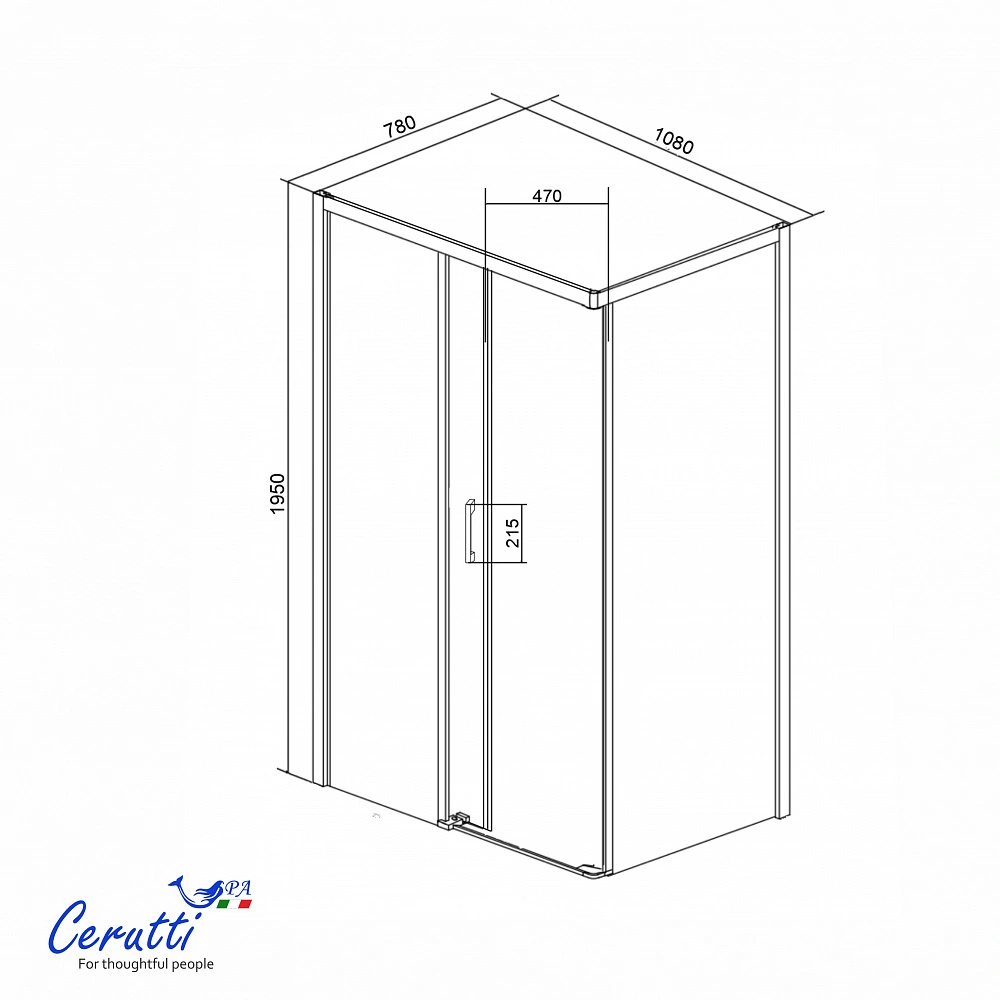 Душевой уголок Ceruttispa VITO110BF L без поддона (80x110x195) от магазина Vanna-Vanna.ru!
