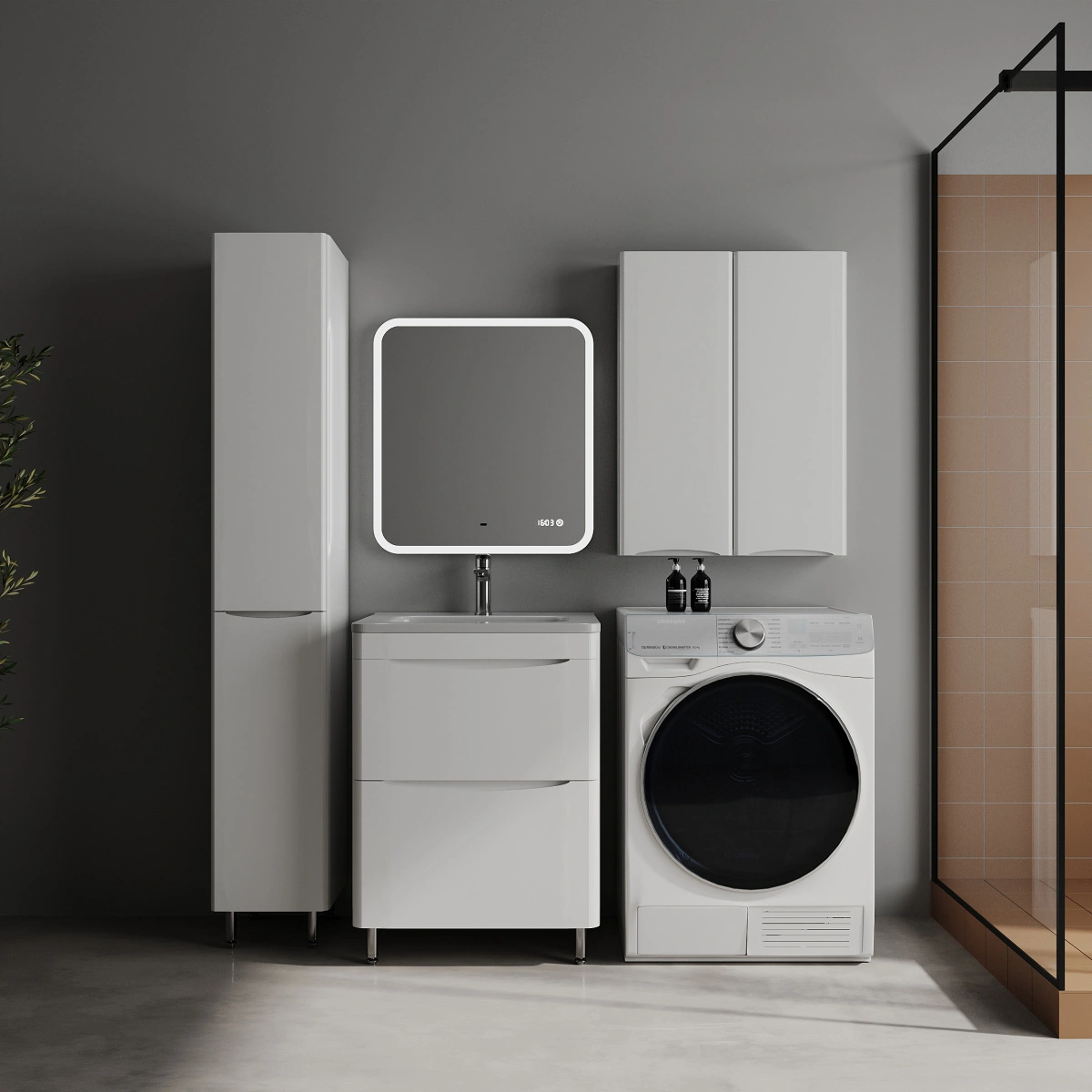 Шкаф навесной Style Line Бергамо мини 600 антискрейтч белый глянец от магазина Vanna-Vanna.ru!