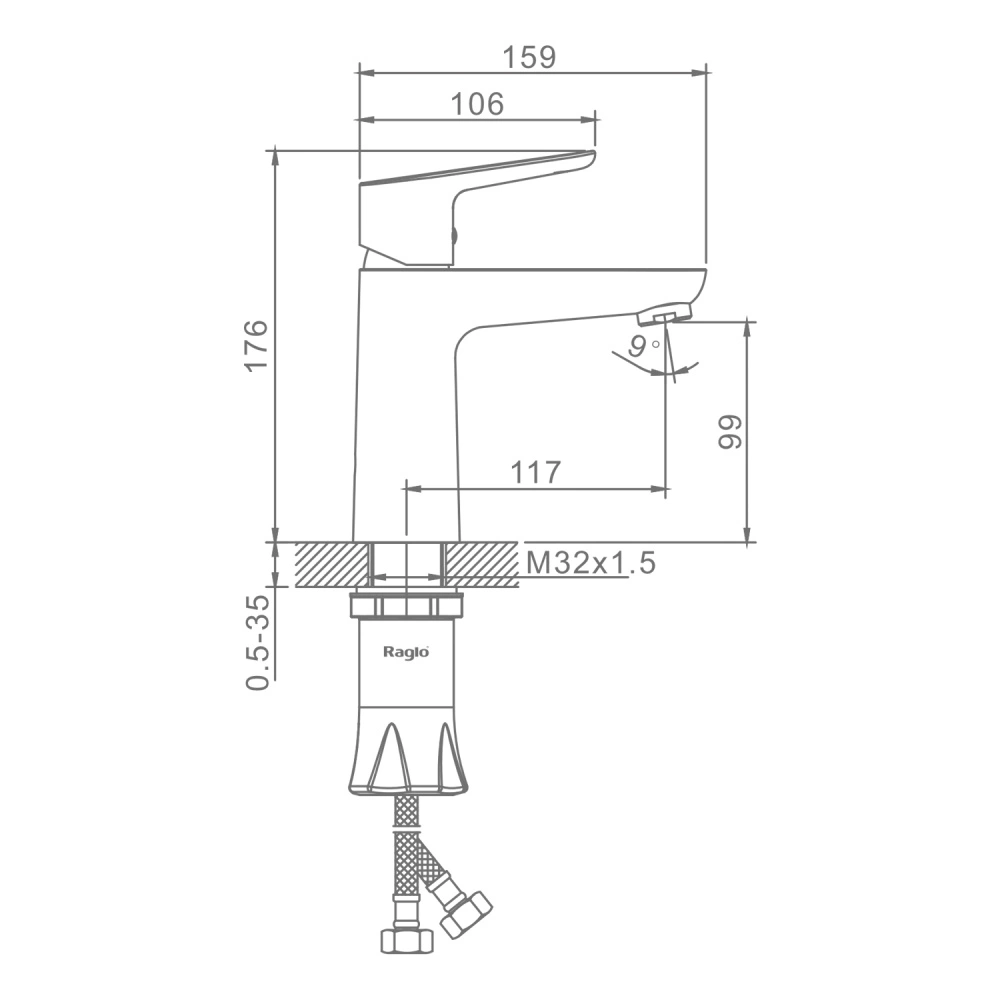 Смеситель для раковины Raglo R31.10.06, черный от магазина Vanna-Vanna.ru!