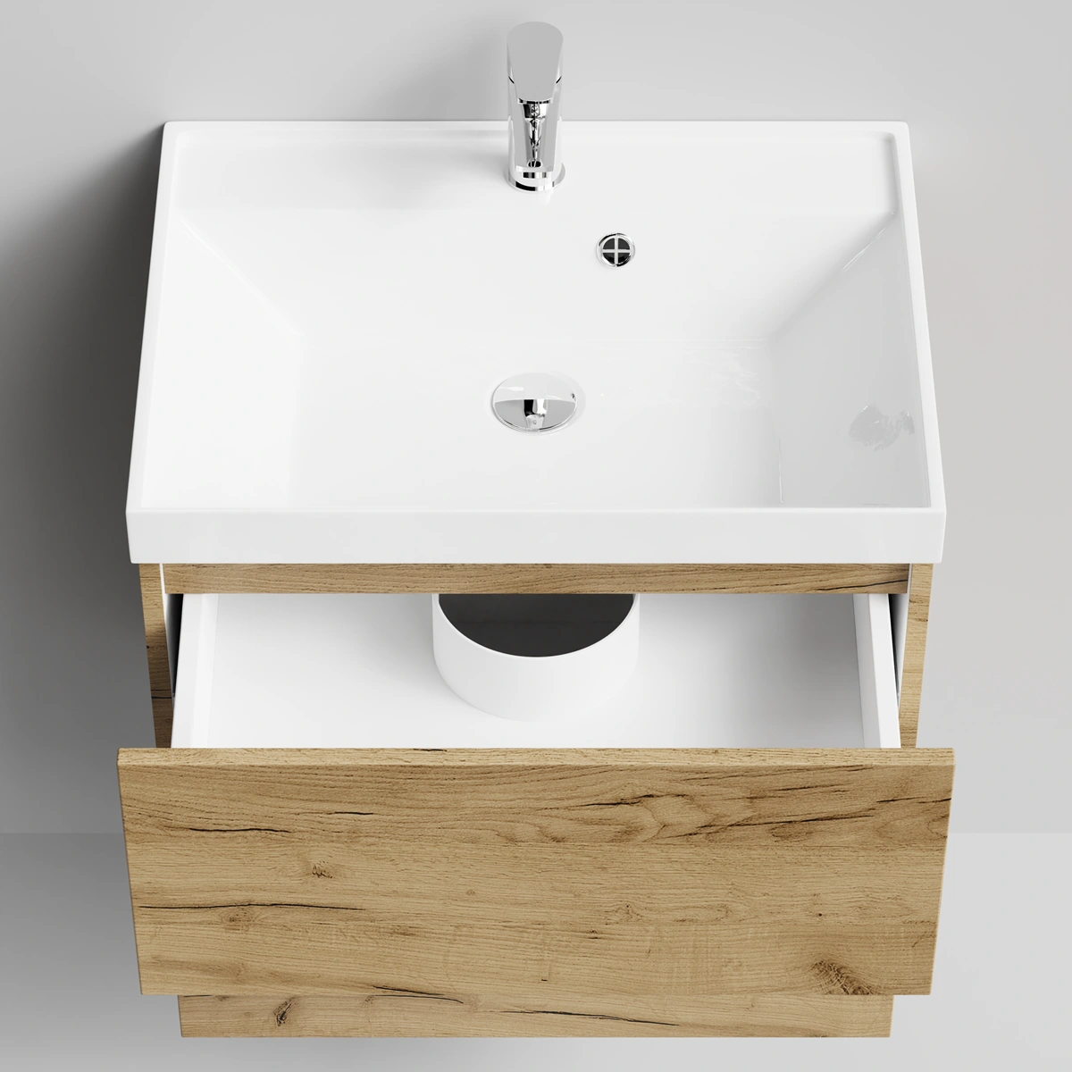 Тумба с раковиной Vod-ok Бест 60  подвесная, Дуб Тортуга от магазина Vanna-Vanna.ru!