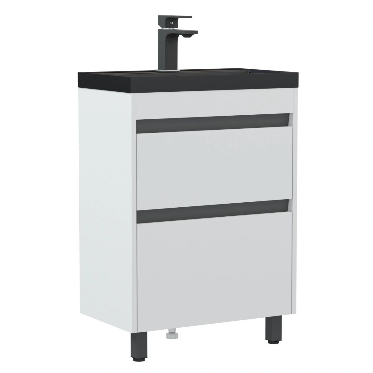 Тумба напольная Corozo Некст 60 Z2, белый матовый, с раковиной Classica Slim 60 от магазина Vanna-Vanna.ru!
