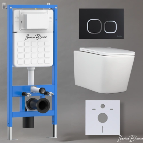Комплект 3в1 IBERICA BLANCA инсталляция SILENCIO, унитаз TOLEDO ALTO белый, кнопка смыва ESTI-Q черный матовый (IB001.TLA.231.832) от магазина Vanna-Vanna.ru!