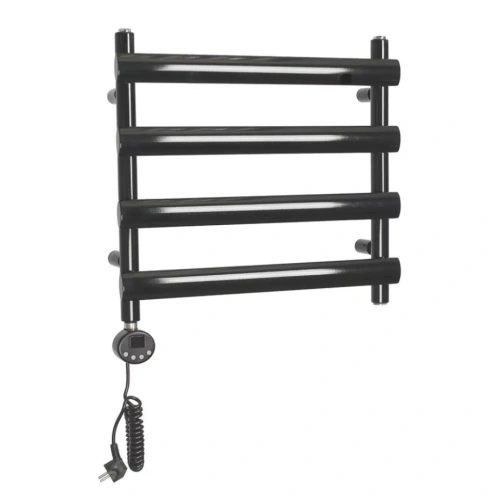 Полотенцесушитель электрический Domoterm Альфа П4 500х496 EL левый, черный матовый