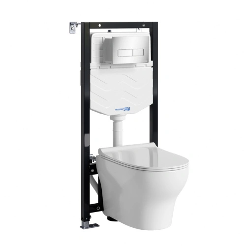 Унитаз подвесной WasserKRAFT 10TLT.010.ME.CH03.H001 с инсталляцией и кнопкой, белый от магазина Vanna-Vanna.ru!