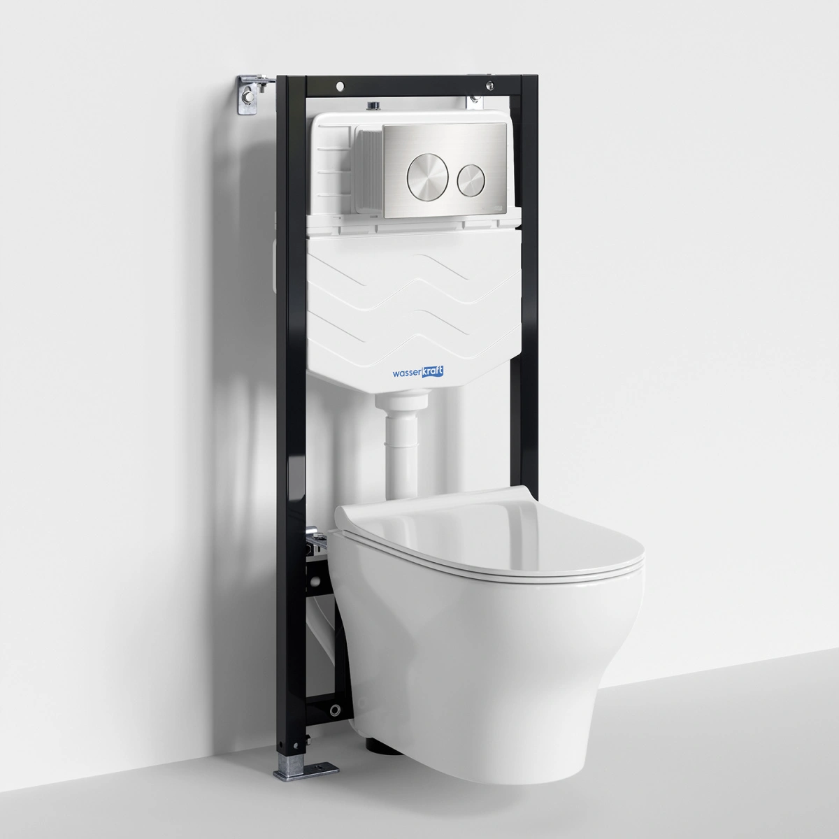 Унитаз подвесной WasserKRAFT 10TLT.010.ME.BN02.H001 с инсталляцией и кнопкой, белый от магазина Vanna-Vanna.ru!