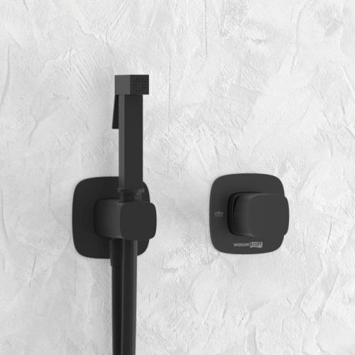 Смеситель с гигиеническим душем WasserKraft Nuthe A9151.327.241.212 черный Soft-touch от магазина Vanna-Vanna.ru!