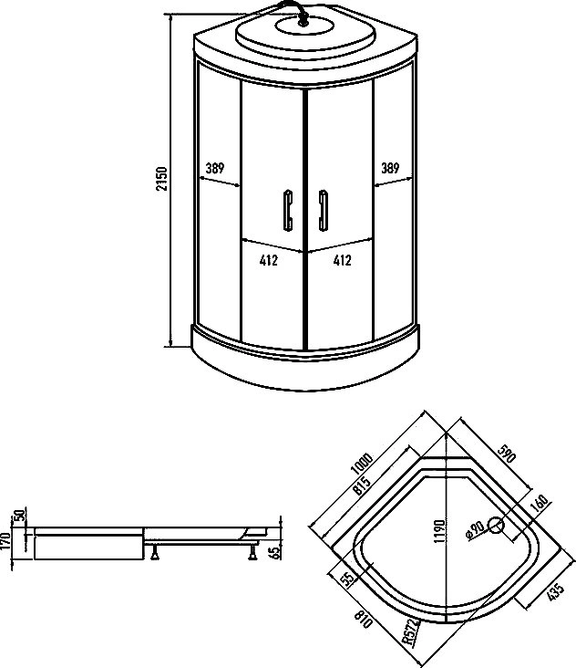 Душевая кабина Erlit ER3510P-C2-RUS 100х100 от магазина Vanna-Vanna.ru!