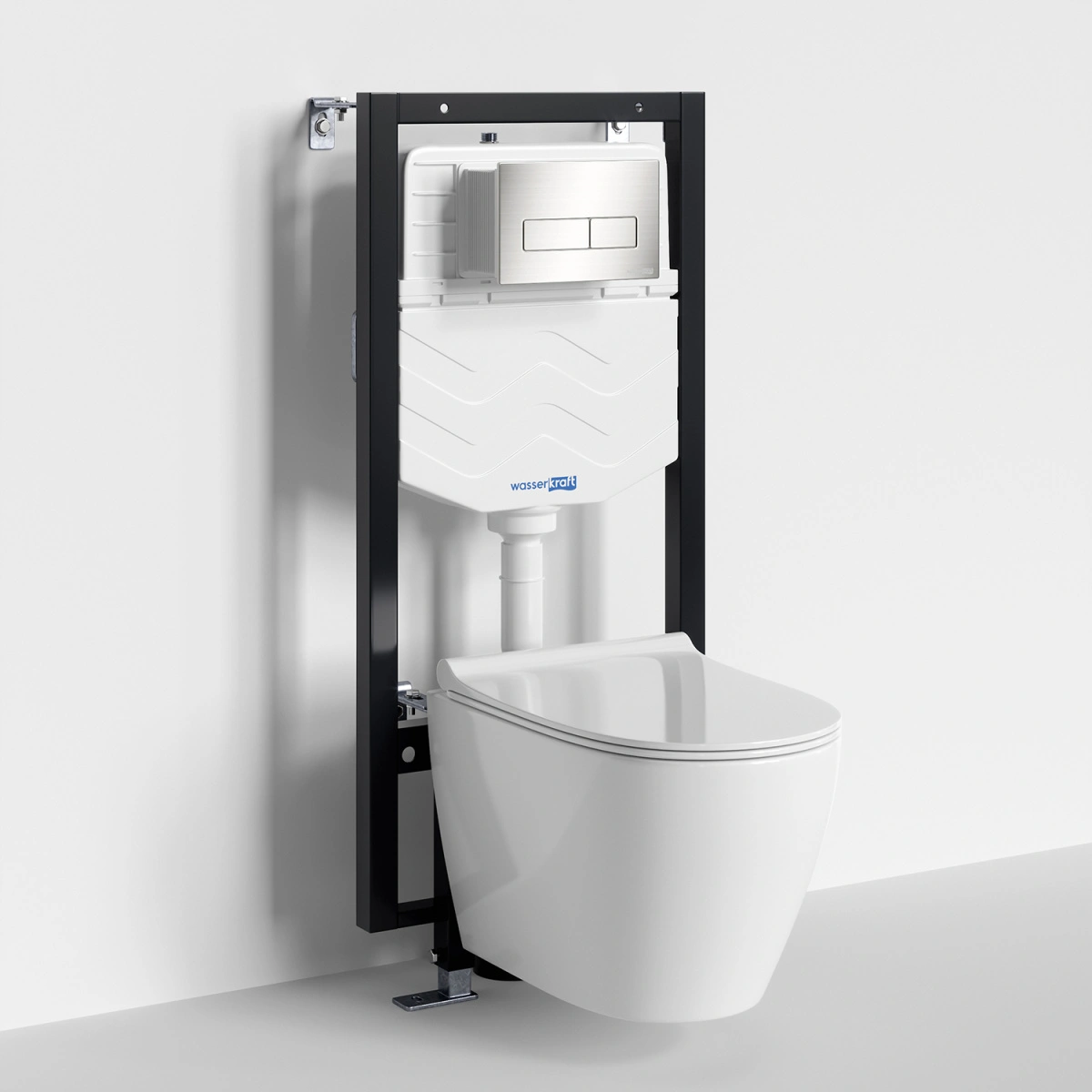 Унитаз подвесной WasserKRAFT 56TLT.010.ME.BN03.H002 с инсталляцией и кнопкой, белый от магазина Vanna-Vanna.ru!